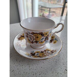 Royal Vale Fall Emotions Floral Tea Cup Saucer Bone China G57 Made in England